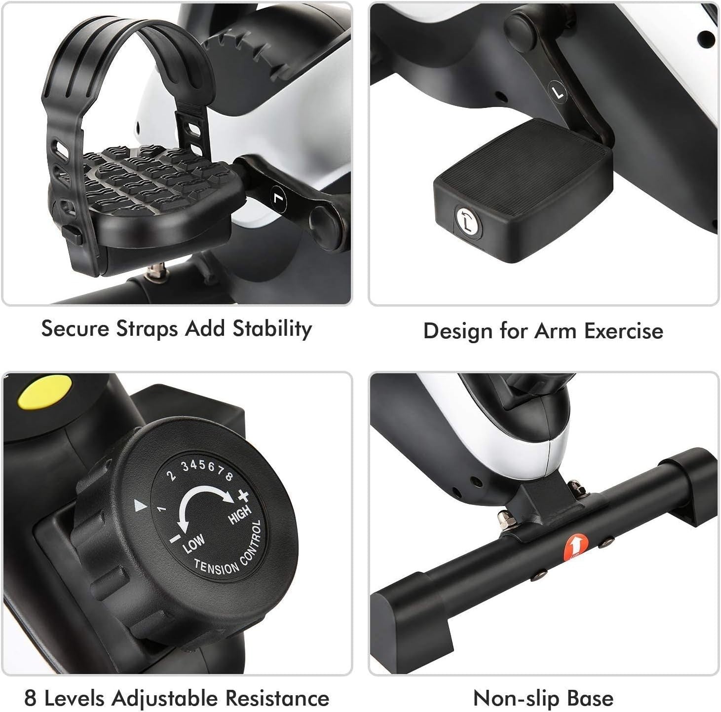 Magnetic Mini Pedal Exerciser 8 Resistance Levels LCD Arm Leg