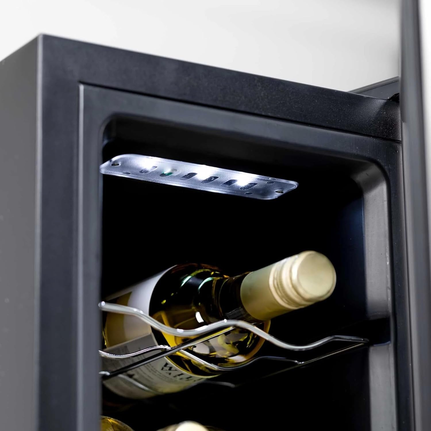 12 Bottle Wine Cooler Slim Fridge Touch Control LED Glass Door Freestanding