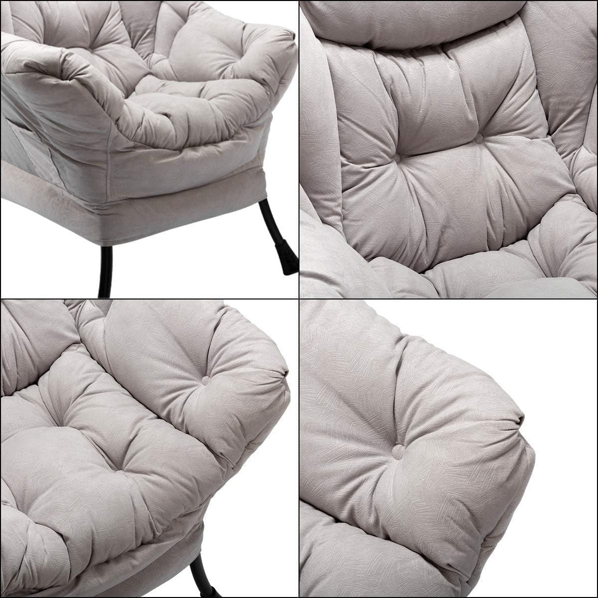 Grey Velvet Armchair Lounge Chair Reading Chair Living Room Sofa Accent