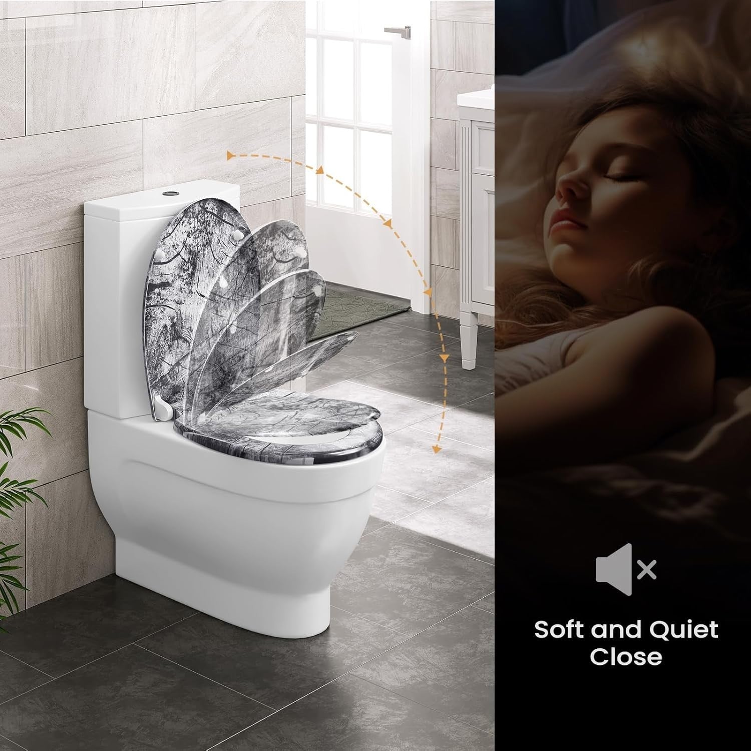 Soft Close O-Shape Toilet Seat Quick Release Top/Bottom Mount 175kg