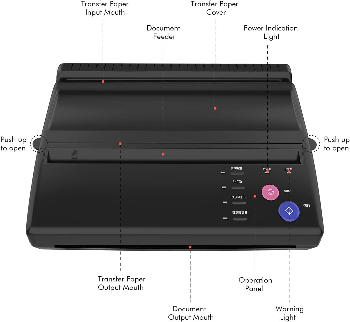 Tattoo Stencil Transfer Machine Thermal Copier Printer No Ink Portable