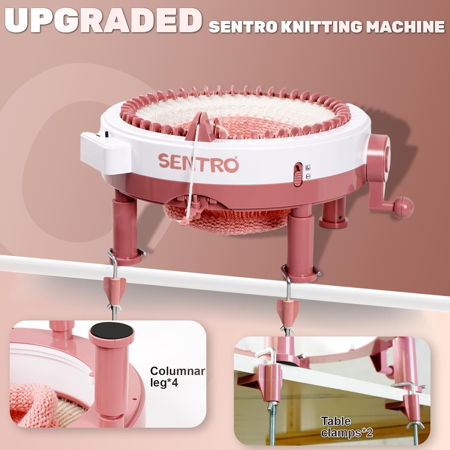 48 Needle Knitting Machine Circular Loom with Counter Clamp Hat Scarf Maker