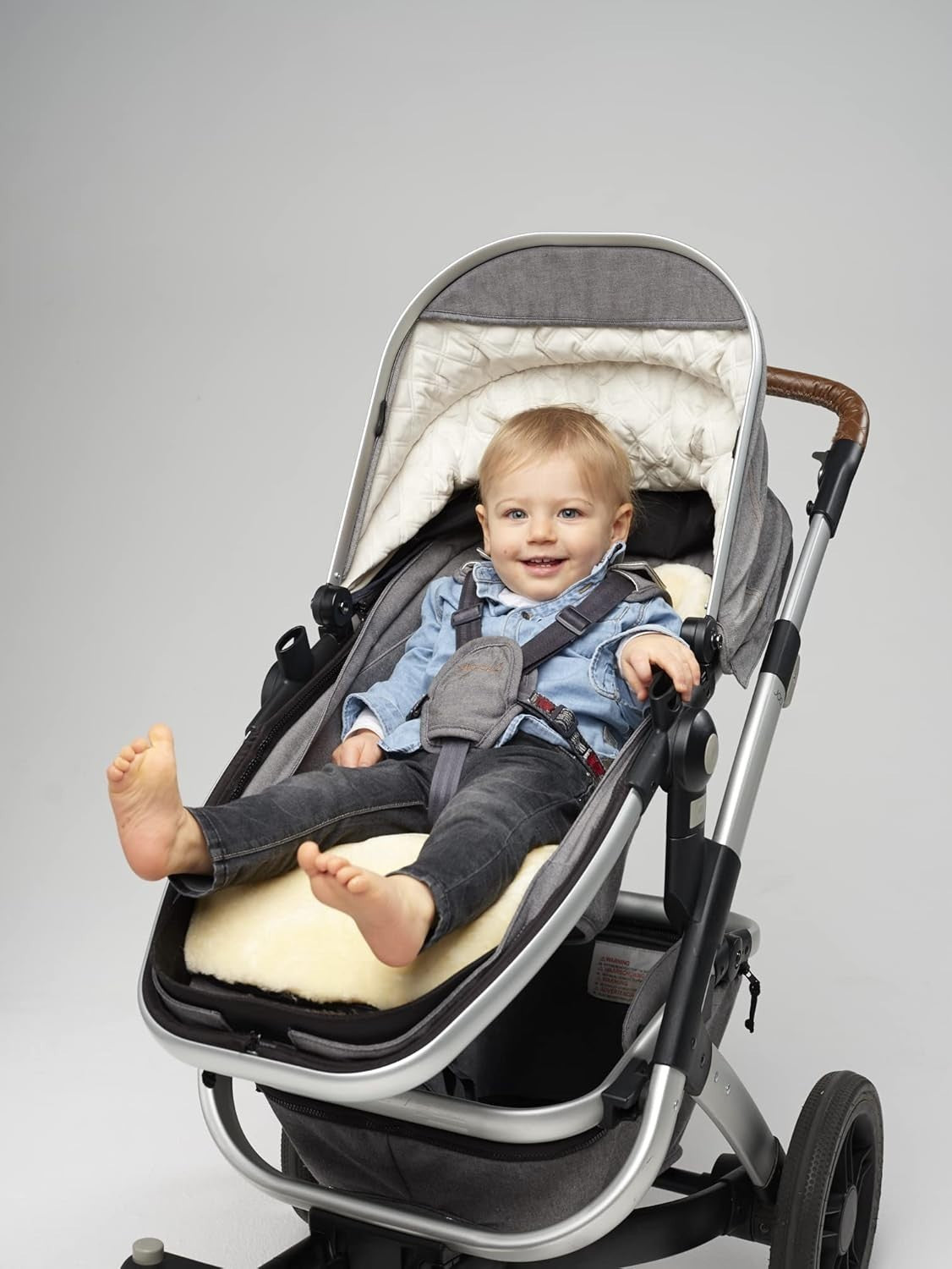 Merino Pram Liner Sheepskin Baby Stroller Insert Breathable Universal