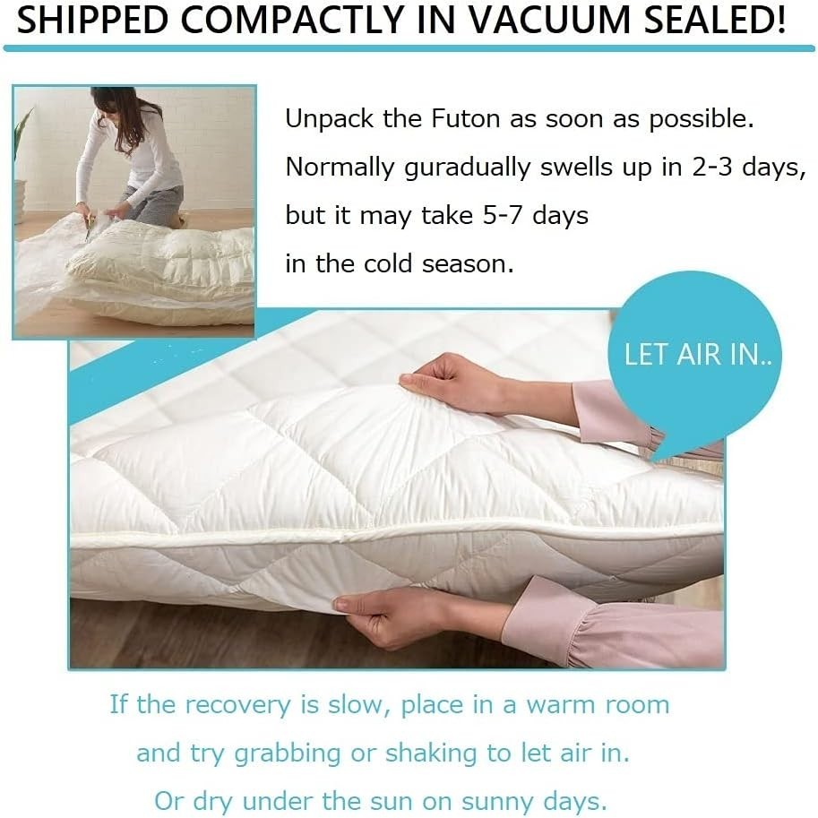 Foldable Floor Futon Mattress Single 3-Layer Cotton Tatami Bed Firm