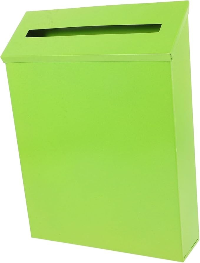 Wall Mount Mailbox Light Green Iron Secure Outdoor Post Box Suggestion Holder