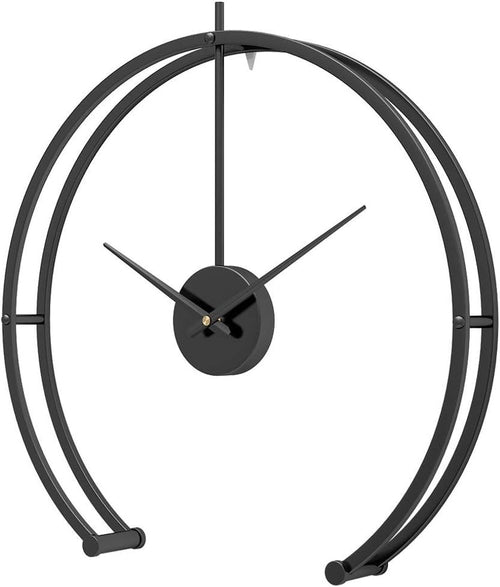 50cm Black Wall Clock Modern Silent Non-Ticking Large Minimalist Decor
