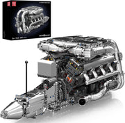 V8 Twin Turbo Engine Block Kit 2899pcs Motorized STEM Toy for Adults Kids