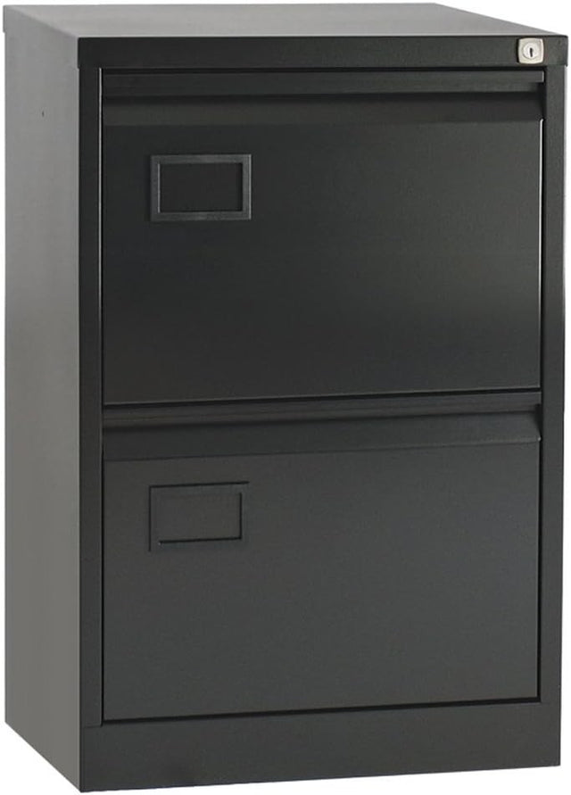2 Drawer Steel Filing Cabinet Lockable Under Desk A4 Foolscap
