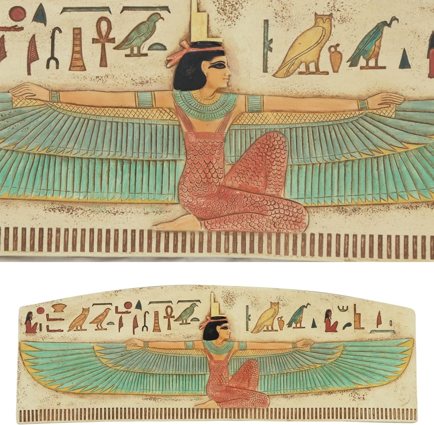 Egyptian Winged Isis Wall Plaque Large Relief Decor