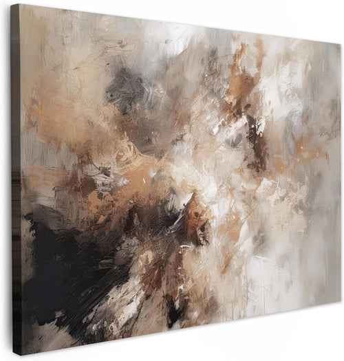 Abstract Beige Canvas Wall Art 40x30cm Modern Framed Print