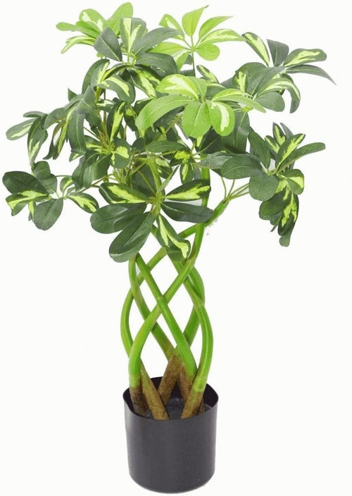 70cm Artificial Schefflera Umbrella Tree Bonsai Twist Green Indoor Plant Decor
