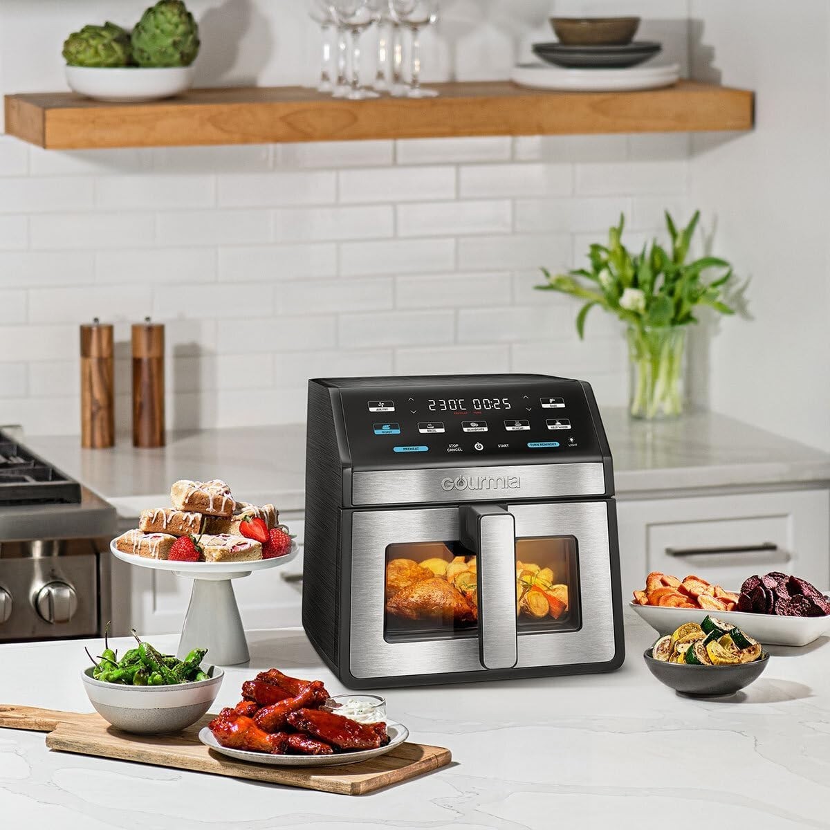 Large Air Fryer 7.6L | Window & Light Digital Display | 7 Presets Fast Cooking