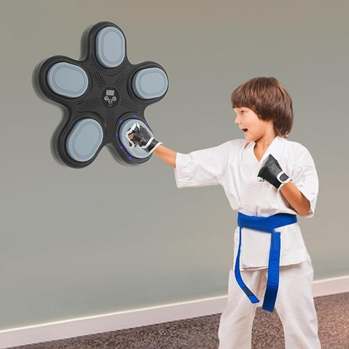 Kids Music Boxing Machine Wall Mounted Bluetooth LED Punch Trainer Game