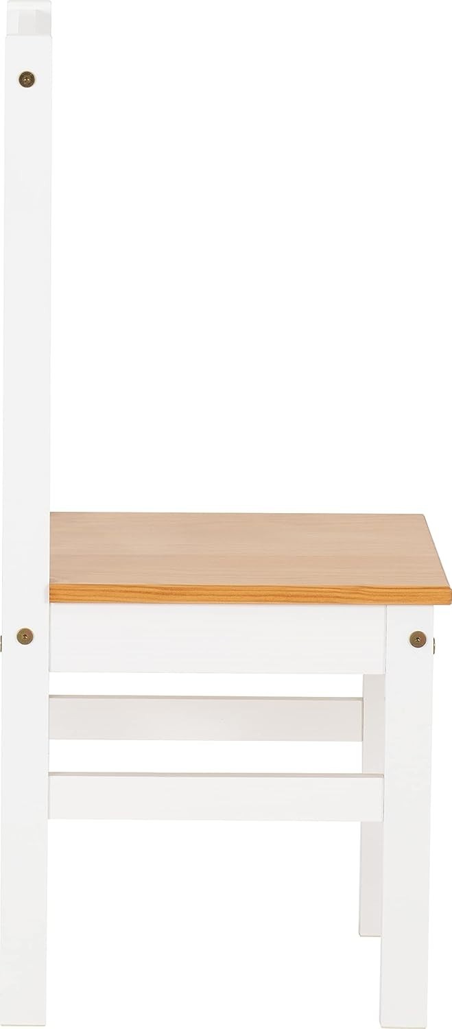 7-Piece Dining Set with 6 Chairs & Bench, White & Oak, Modern Kitchen Table