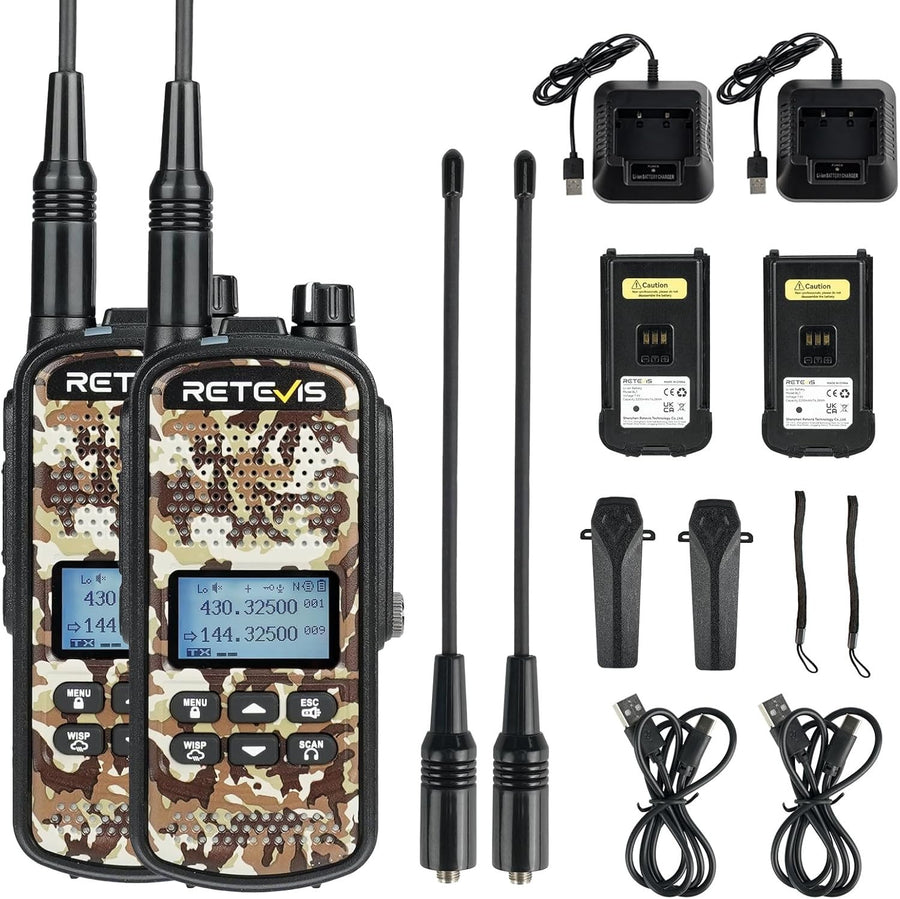 IP67 Waterproof Walkie Talkies Hunting Radio 2 Pack 2200mAh VOX