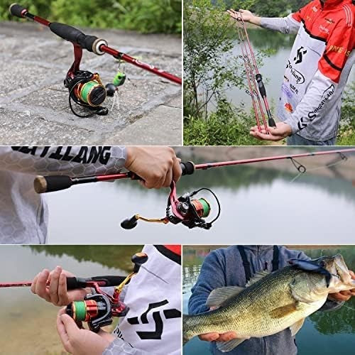 Carbon Fibre Spinning Fishing Rod 2 Section Fast Action Bass Pole