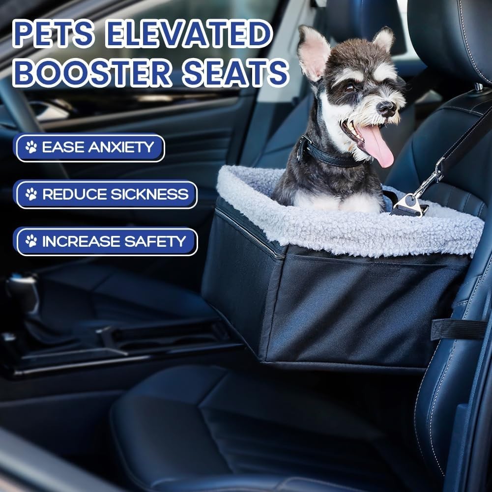 Dog Booster Car Seat Raised Pet Travel Carrier for Small Dogs Cats