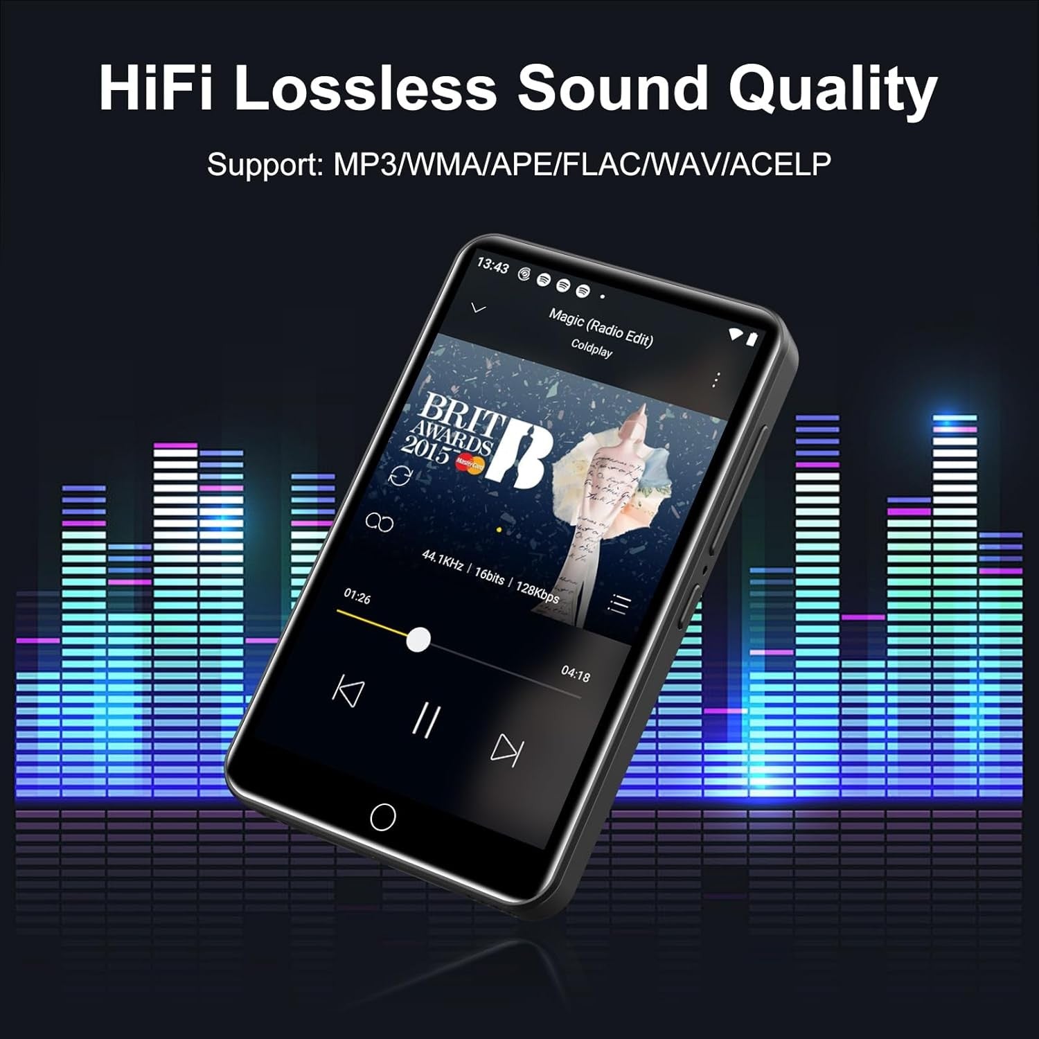 80GB MP3 Player Bluetooth WiFi 4" Touch Spotify FM