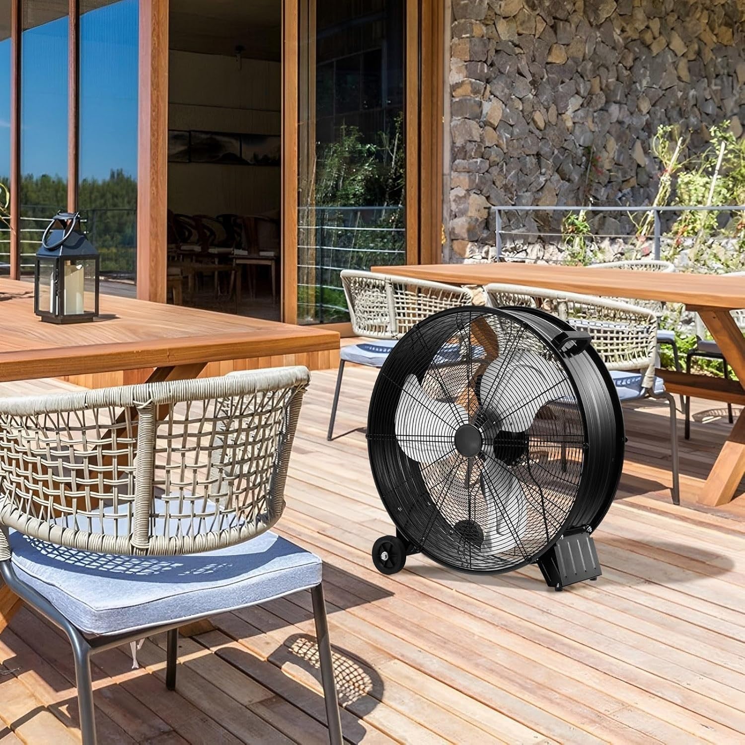 24"/59cm Industrial High Velocity Drum Fan – 3 Speeds Heavy Duty Portable Floor