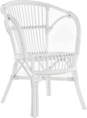White Rattan Wicker Armchair Scandinavian Indoor Accent Chair Natural Finish