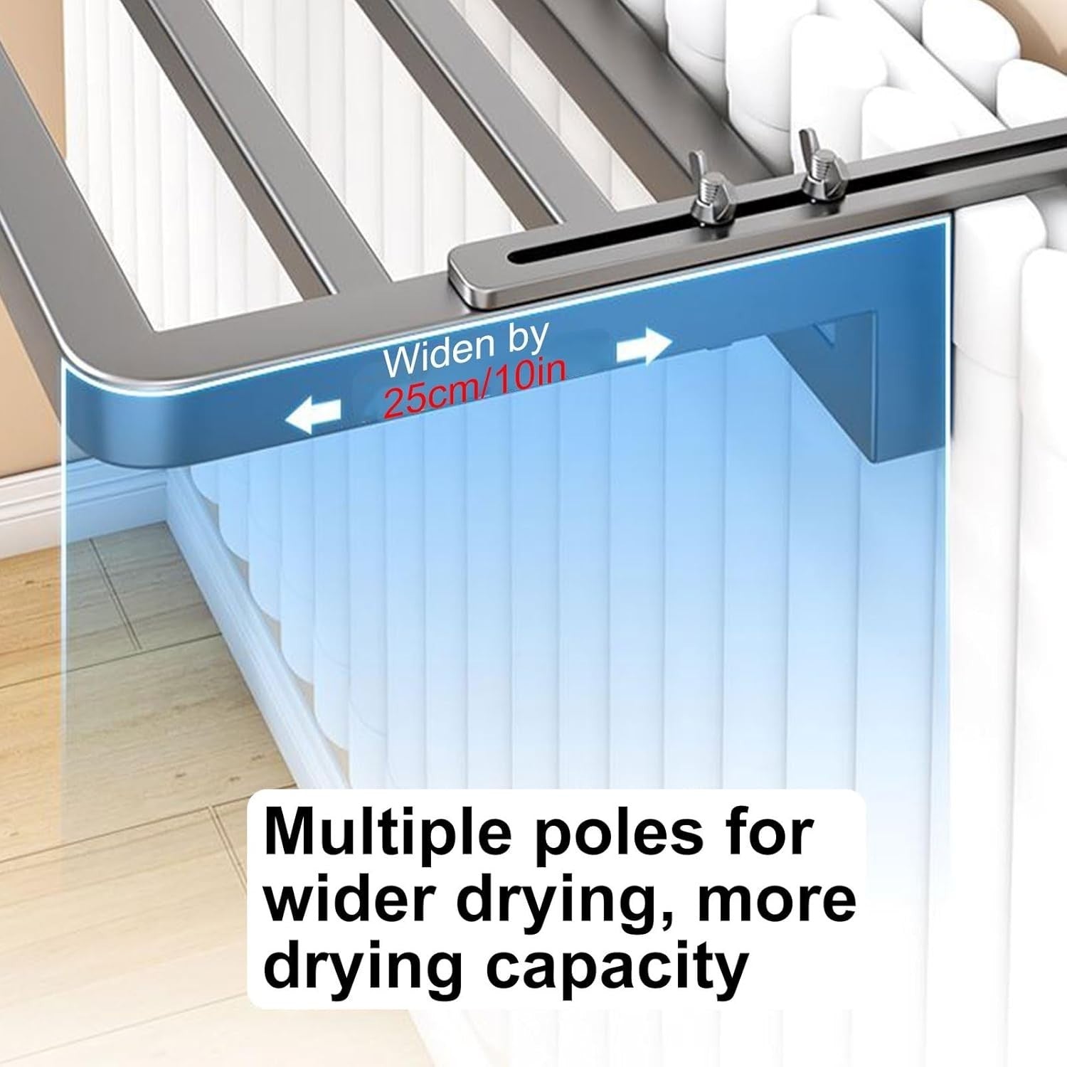 Heavy Duty Oil Radiator Clothes Drying Rack | Foldable Adjustable 16-39in