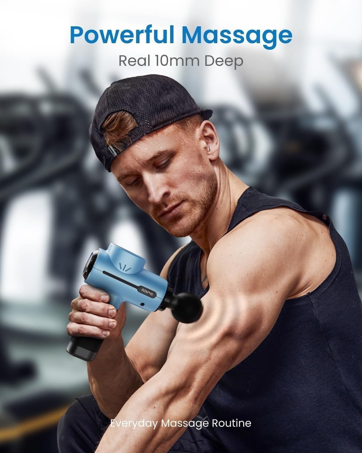 Deep Tissue Massage Gun Powerful Percussion Muscle Massager 5 Heads Rechargeable
