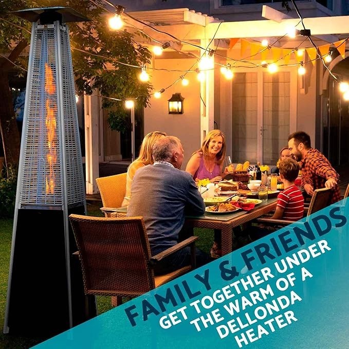 Outdoor Gas Pyramid Patio Heater 13kW with Cover – Adjustable Heat & Safety