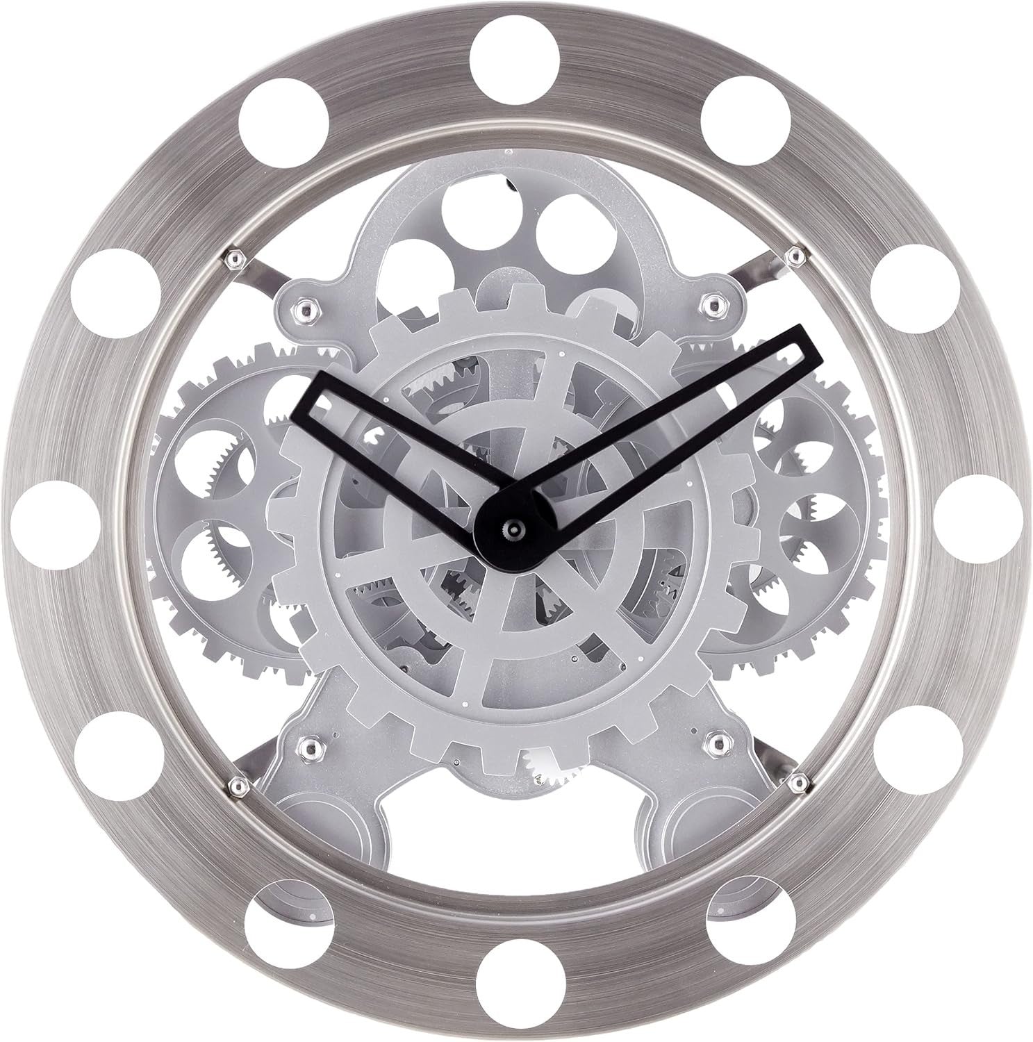 Modern Moving Gears Wall Clock | Battery Powered, Stylish Analog Decor