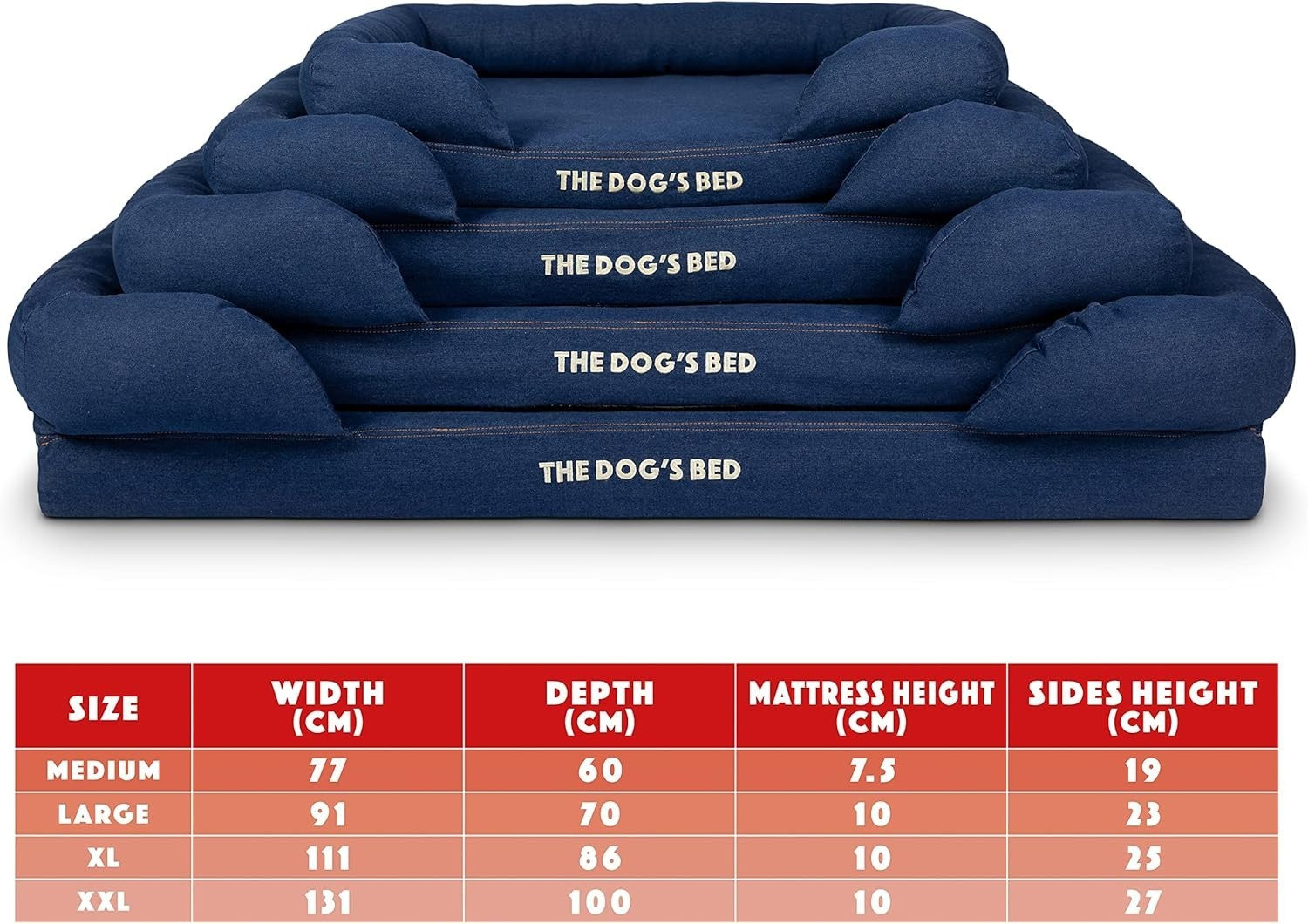XXL Orthopedic Dog Bed Memory Foam Washable 131x100cm Denim