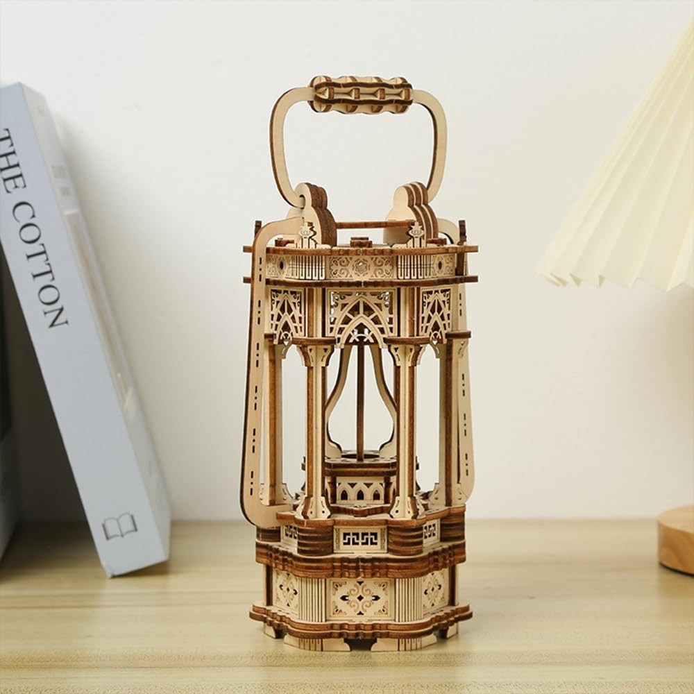 3D Wooden Lantern Puzzle Model DIY Kit – No Glue, Skill-Building Craft