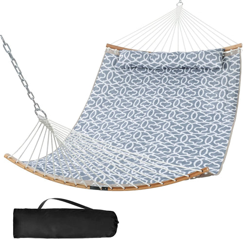 Luxury Double Quilted Hammock for Trees – 450lbs Capacity, Portable w/ Bag