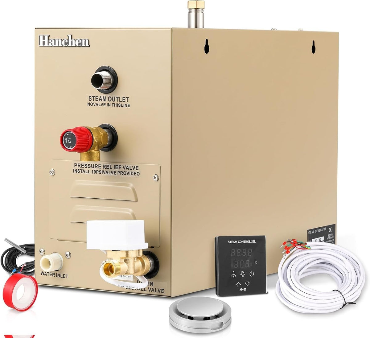 9KW Steam Generator Shower Sauna Spa Home Steam Bath Temp Control 7.5m³ 380V