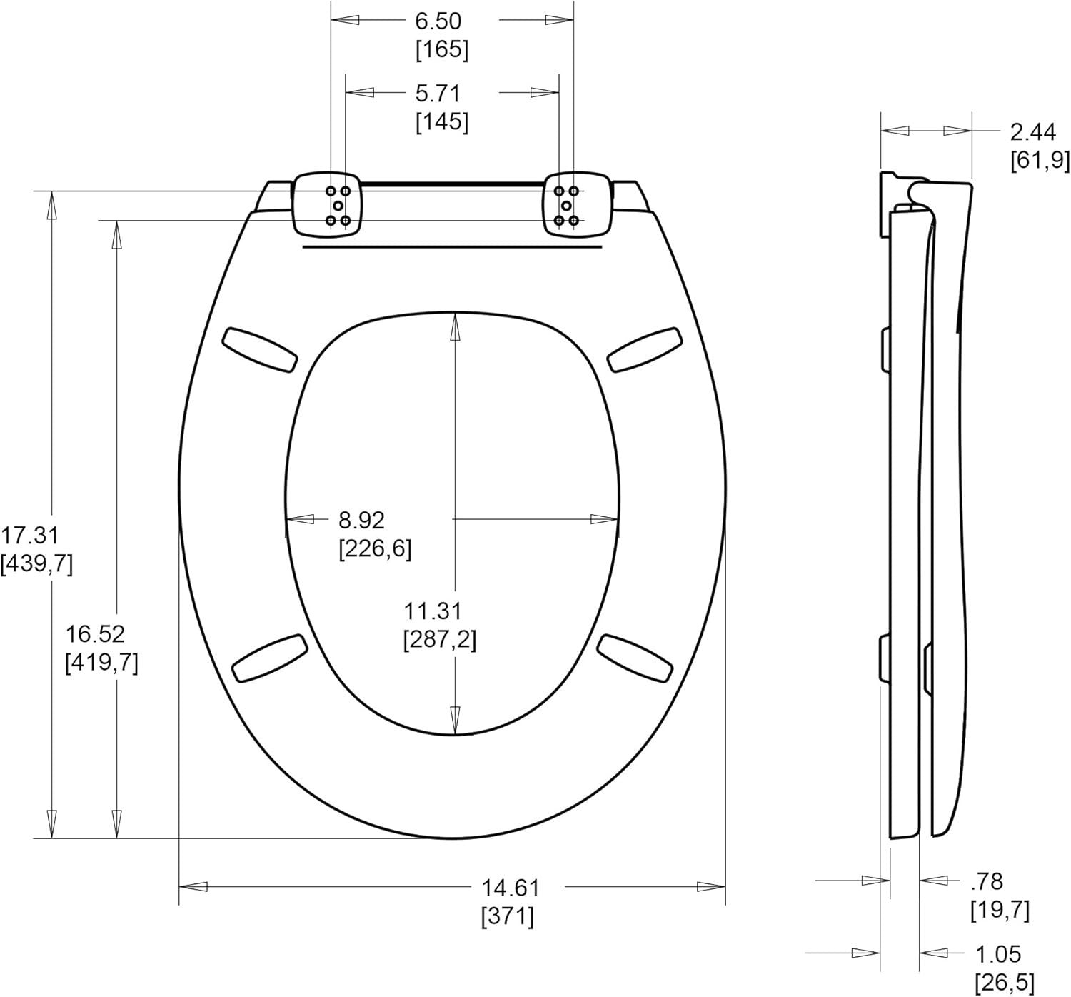 Oxford Stay-Tight Toilet Seat White Durable Snug Fit Easy Install