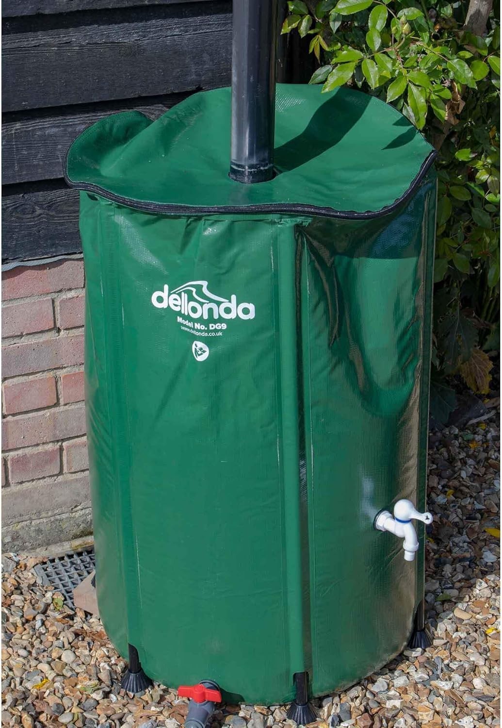 250L Collapsible PVC Garden Water Butt with Zipped Lid & Tap