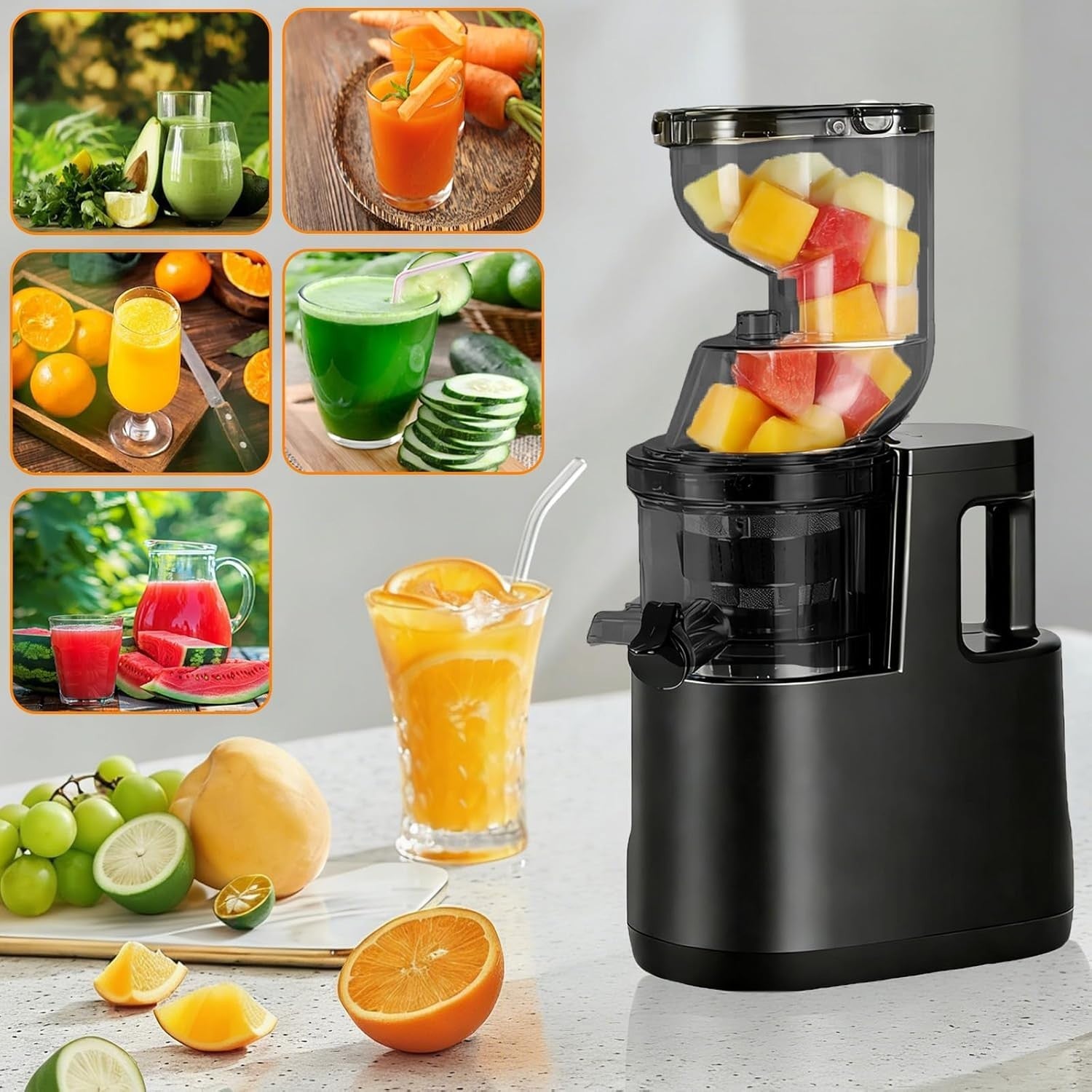 Cold Press Juicer 500W 83mm Wide Chute Slow Masticating High Yield Extractor