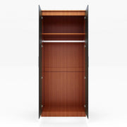Black Walnut Mirror Wardrobe 2 Door Soft Close Gloss Storage 178cm