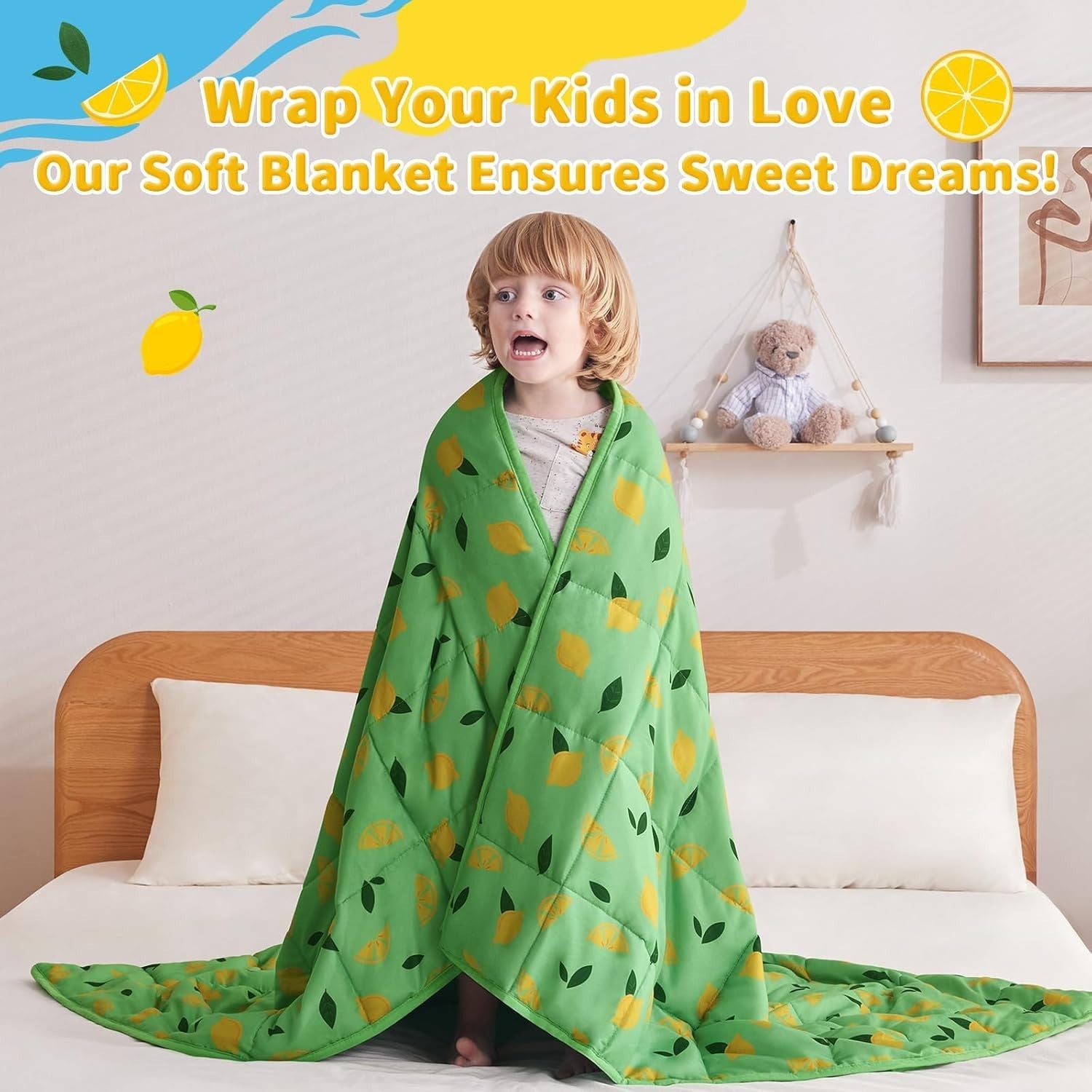 Kids Weighted Blanket 7lbs 40x60 Cooling Soft Cotton Polyester Throw