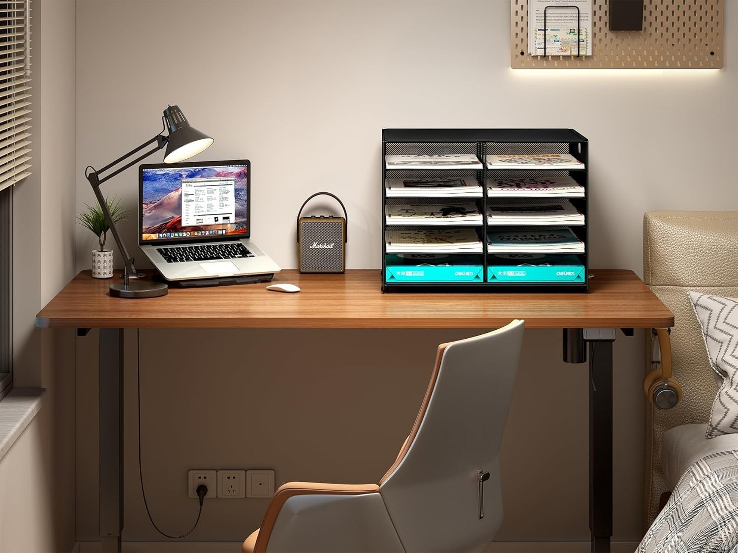 5-Tier Desktop Mesh Filing Tray 10 Compartments A4 Paper Organiser