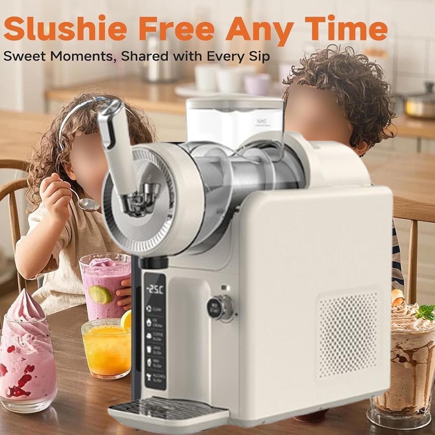 1.8L Slushy Machine Frozen Drink Maker 5 Preset Programs Self-Cleaning Grey