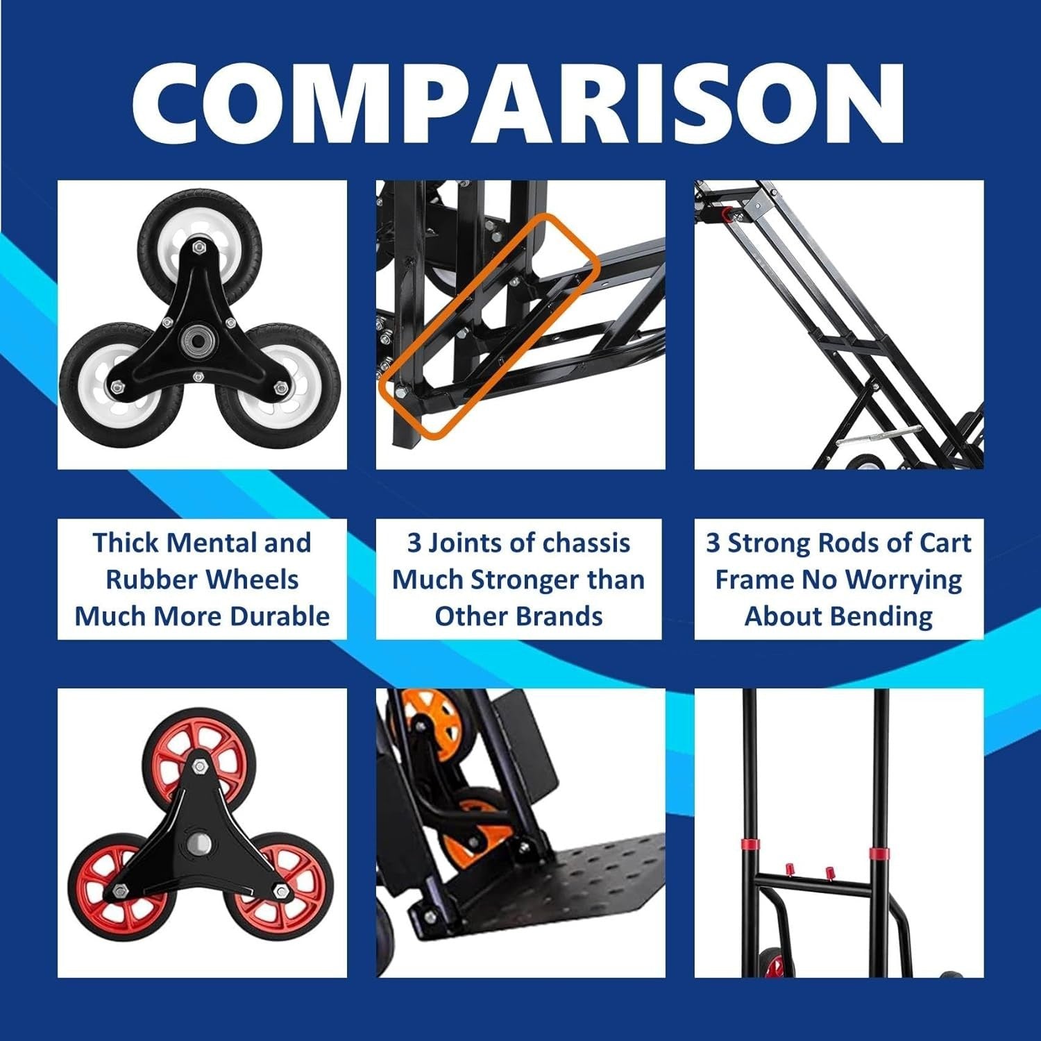 460lb Stair Climbing Hand Truck 6 Wheel Heavy Duty Dolly w Ropes