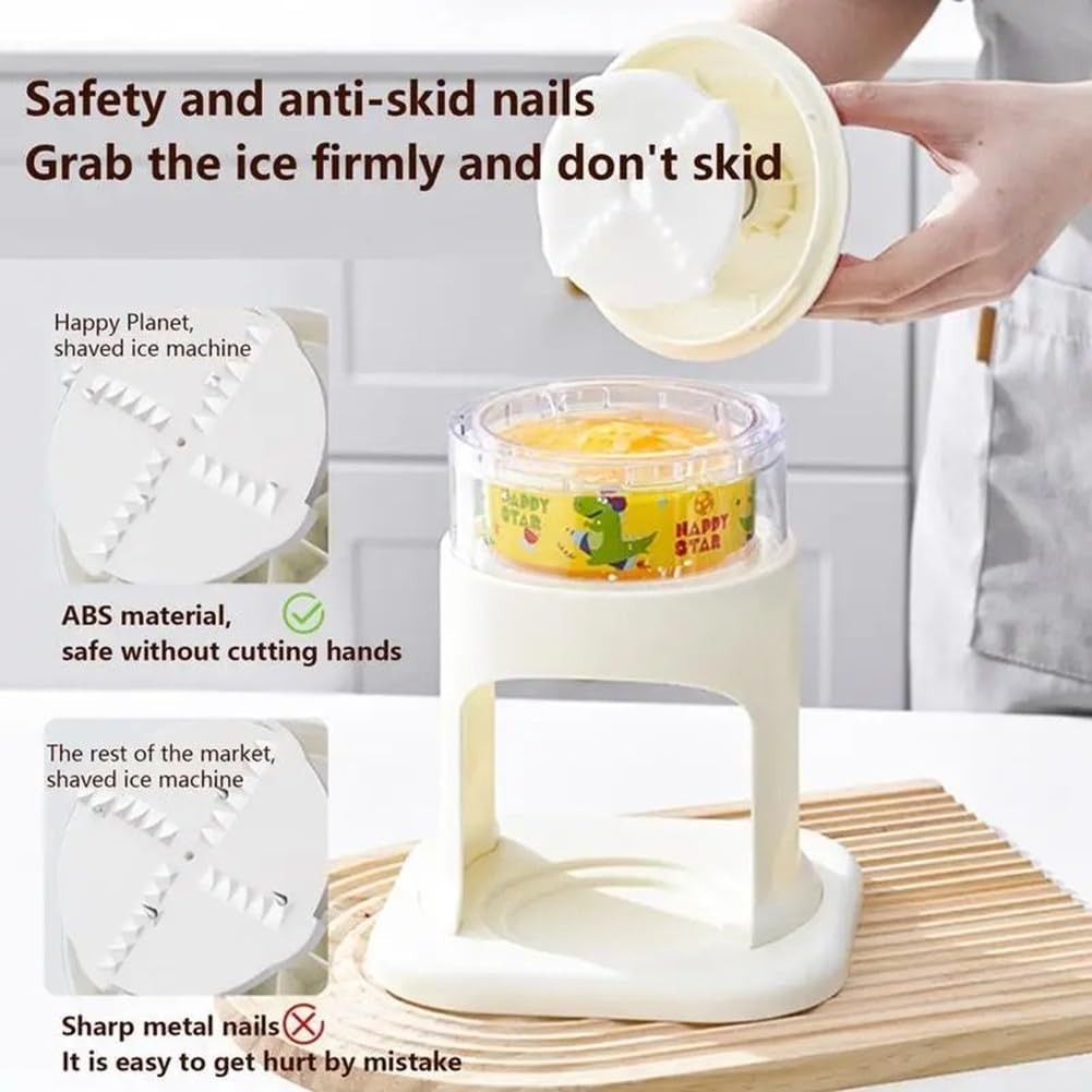 Manual Ice Crusher Snow Cone Slush Maker Hand Crank Shaved Ice Machine