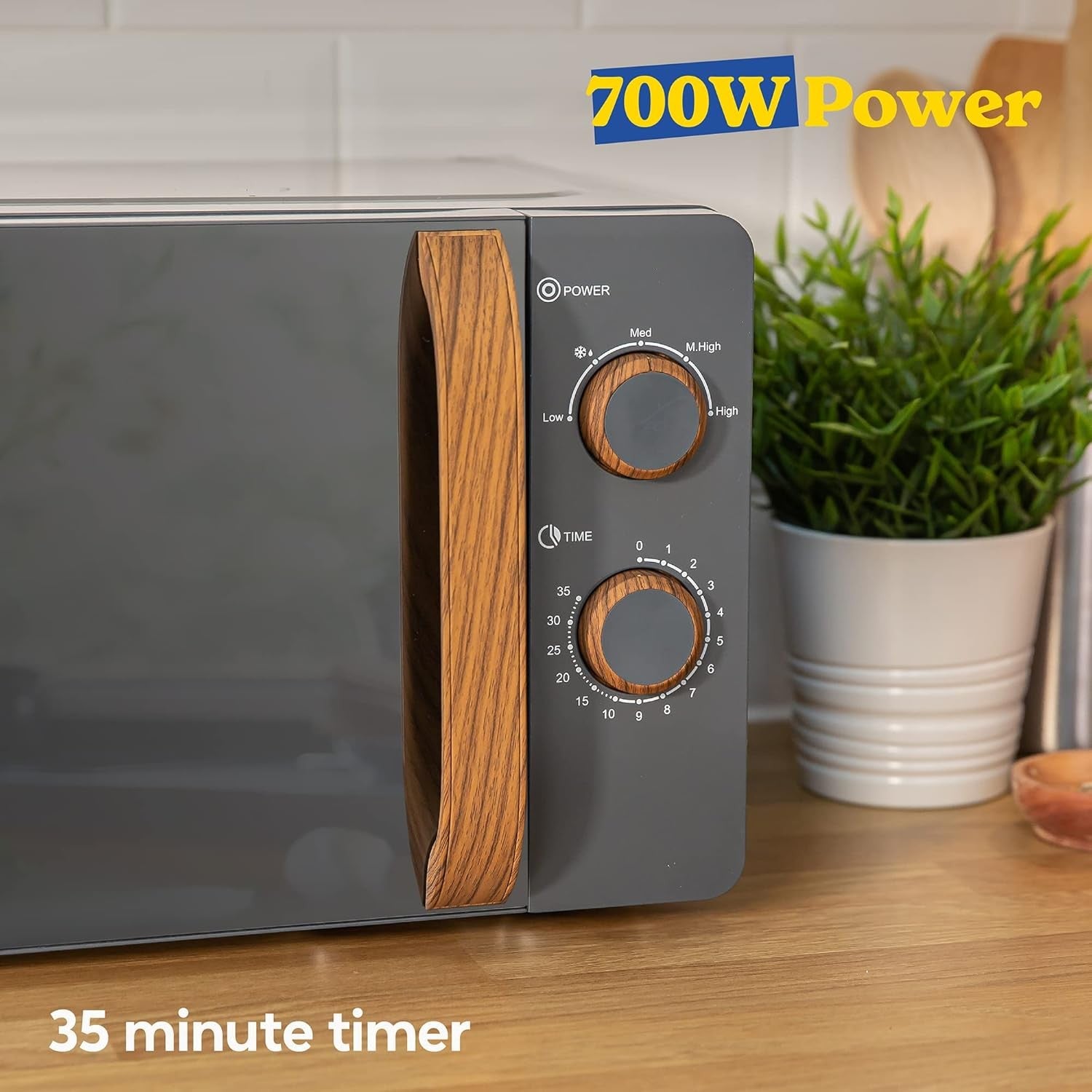 17L Manual Microwave 700W 5 Power Levels Scandinavian Grey