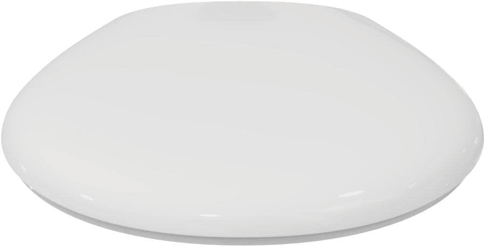 San Remo Toilet Seat White Plastic Stainless Steel Hinges Modern Design
