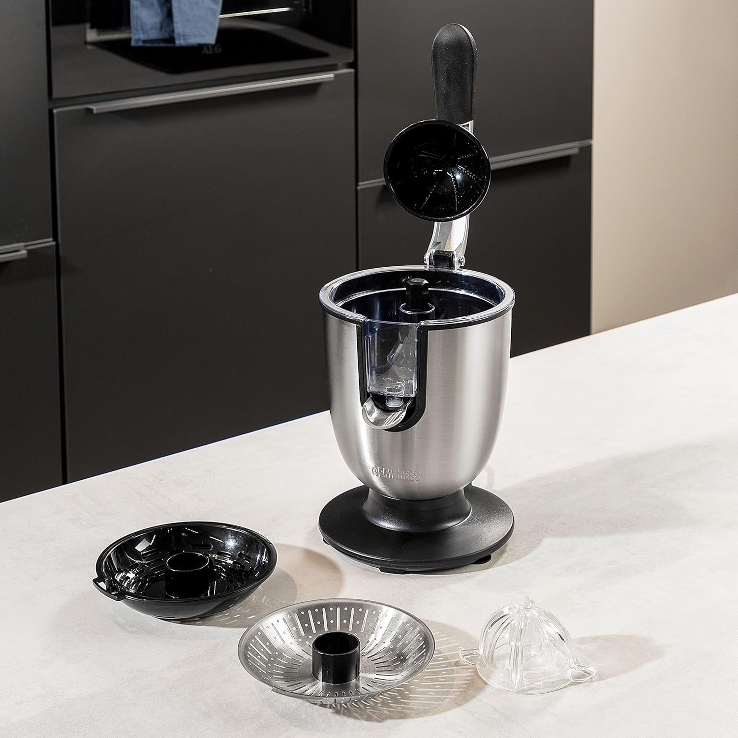 Electric Citrus Press 300W Stainless Steel Lever Juicer Drip Free