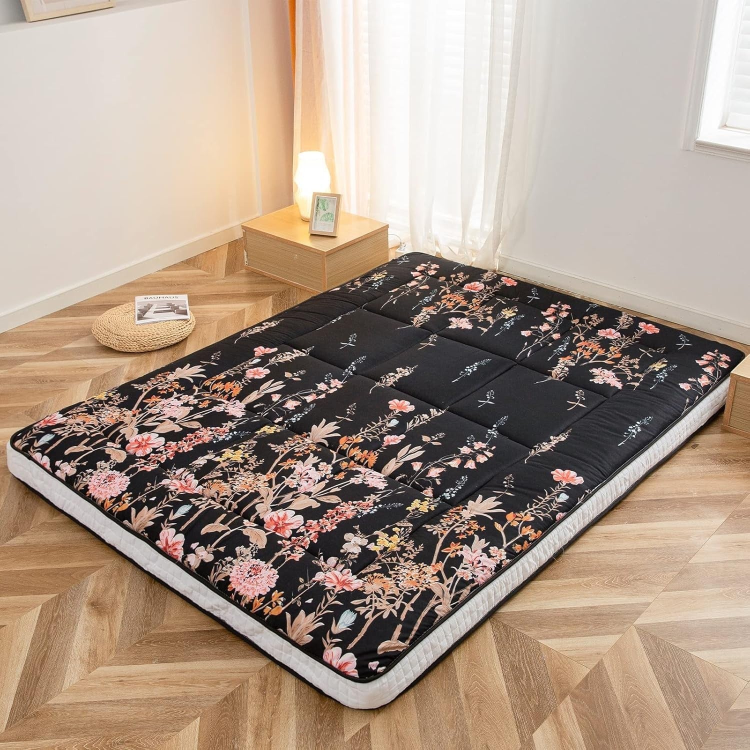 Thick Folding Japanese Floor Futon Mattress | Breathable Guest Lounger Bed