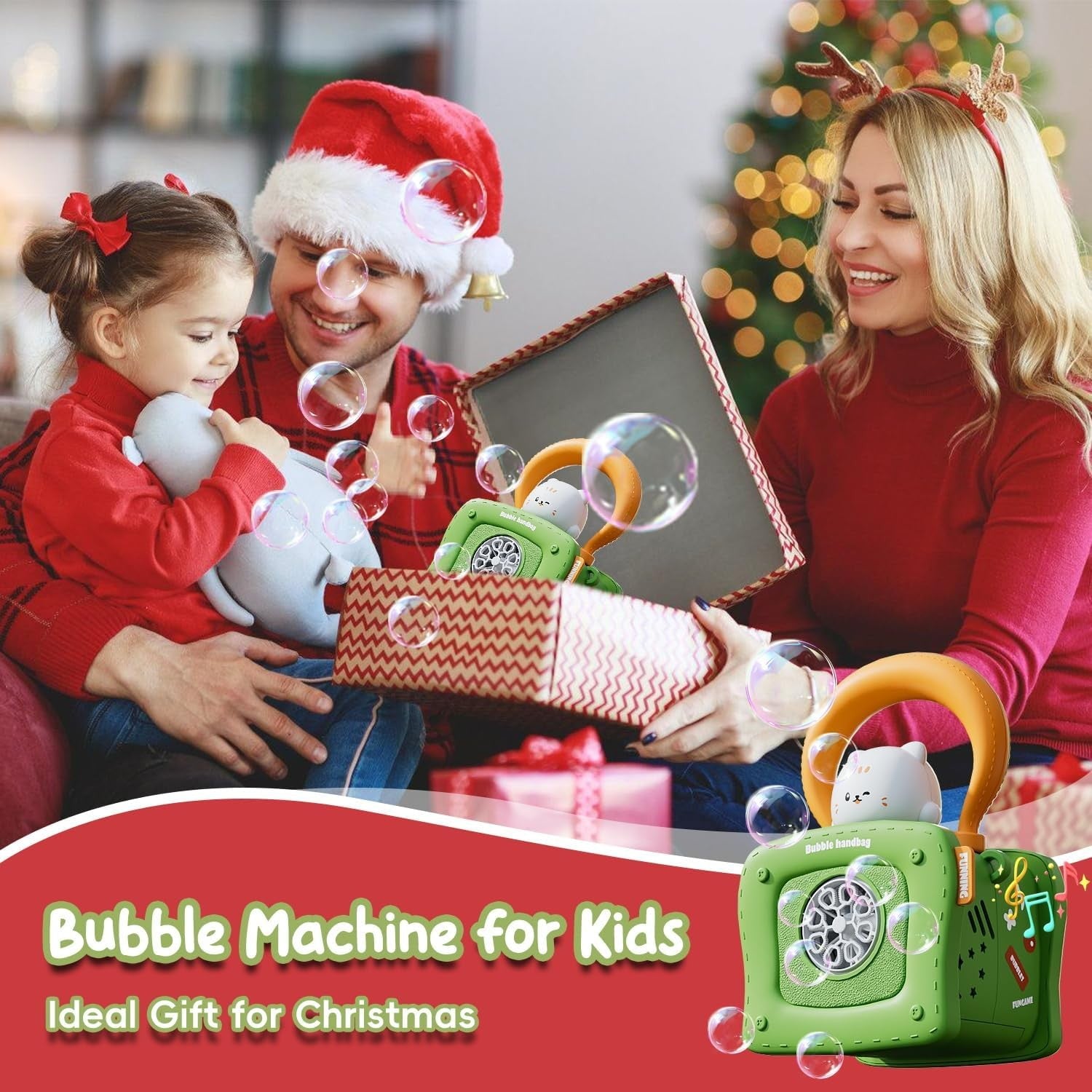 Bubble Machine Kids Lights Music Portable Automatic Blower