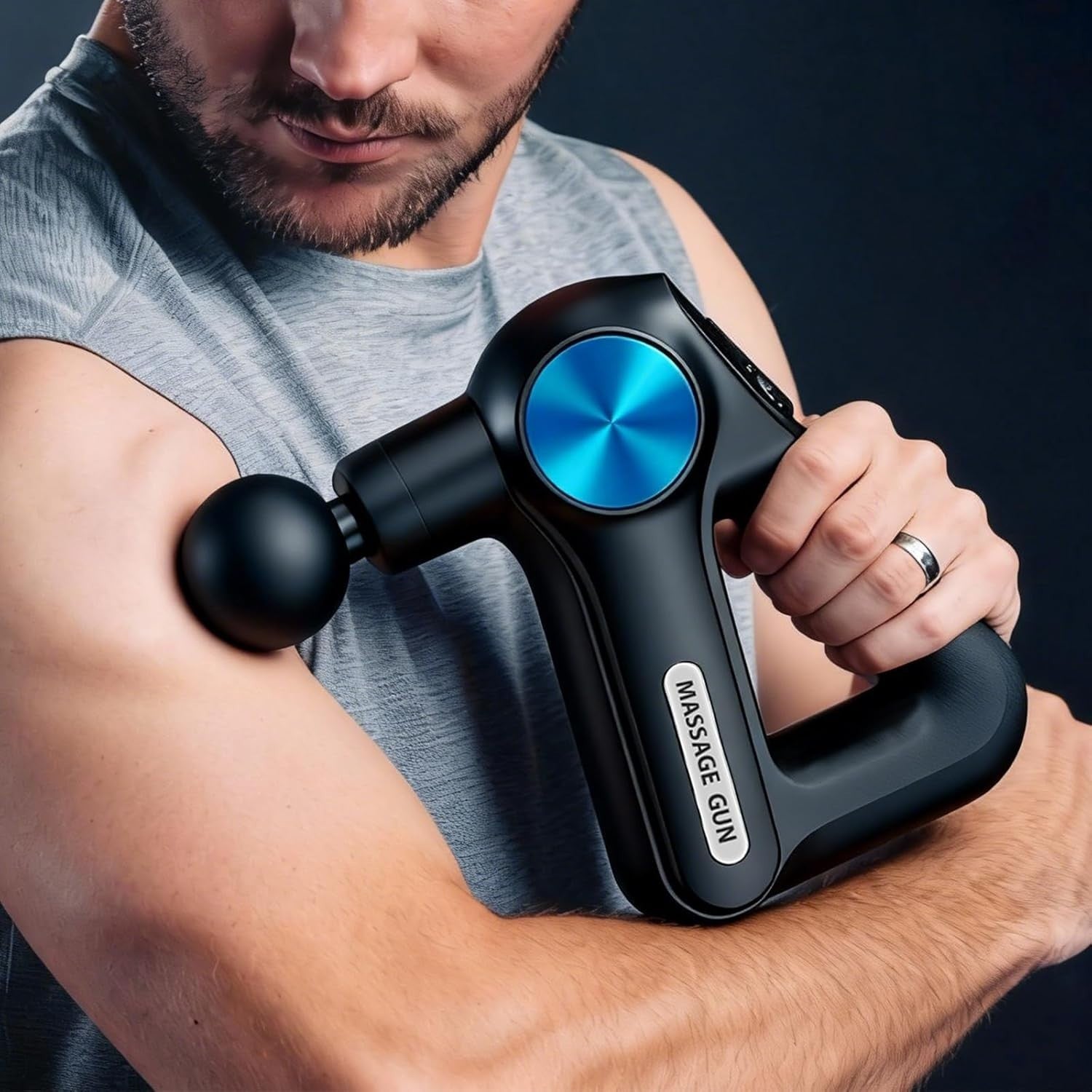 Deep Tissue Massage Gun 9 Speed Levels Ergonomic Handle Wireless Muscle Relief