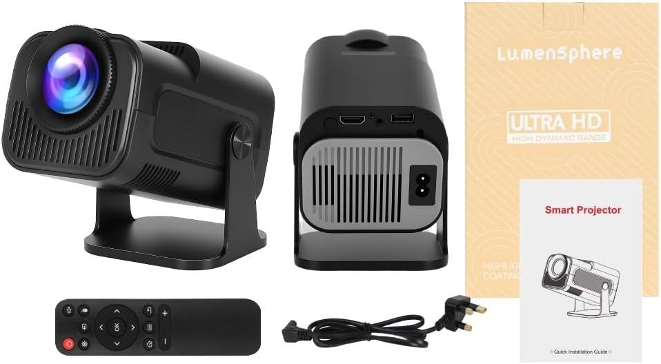 Mini Smart Projector 4K Ready WiFi 6 Bluetooth Netflix 180° Stand