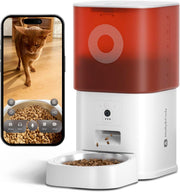 Automatic Pet Feeder WiFi Camera 6L Food Dispenser 2-Way Audio White