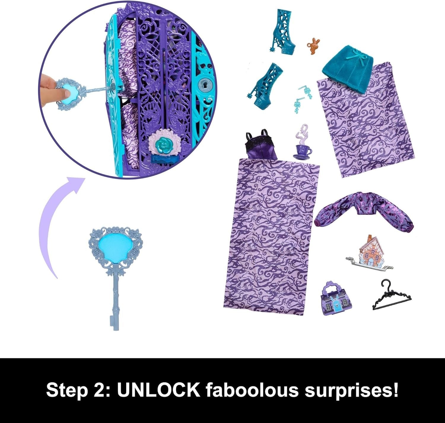 Mystery Reveal Fashion Doll Closet Set 19+ Surprises Tea Party